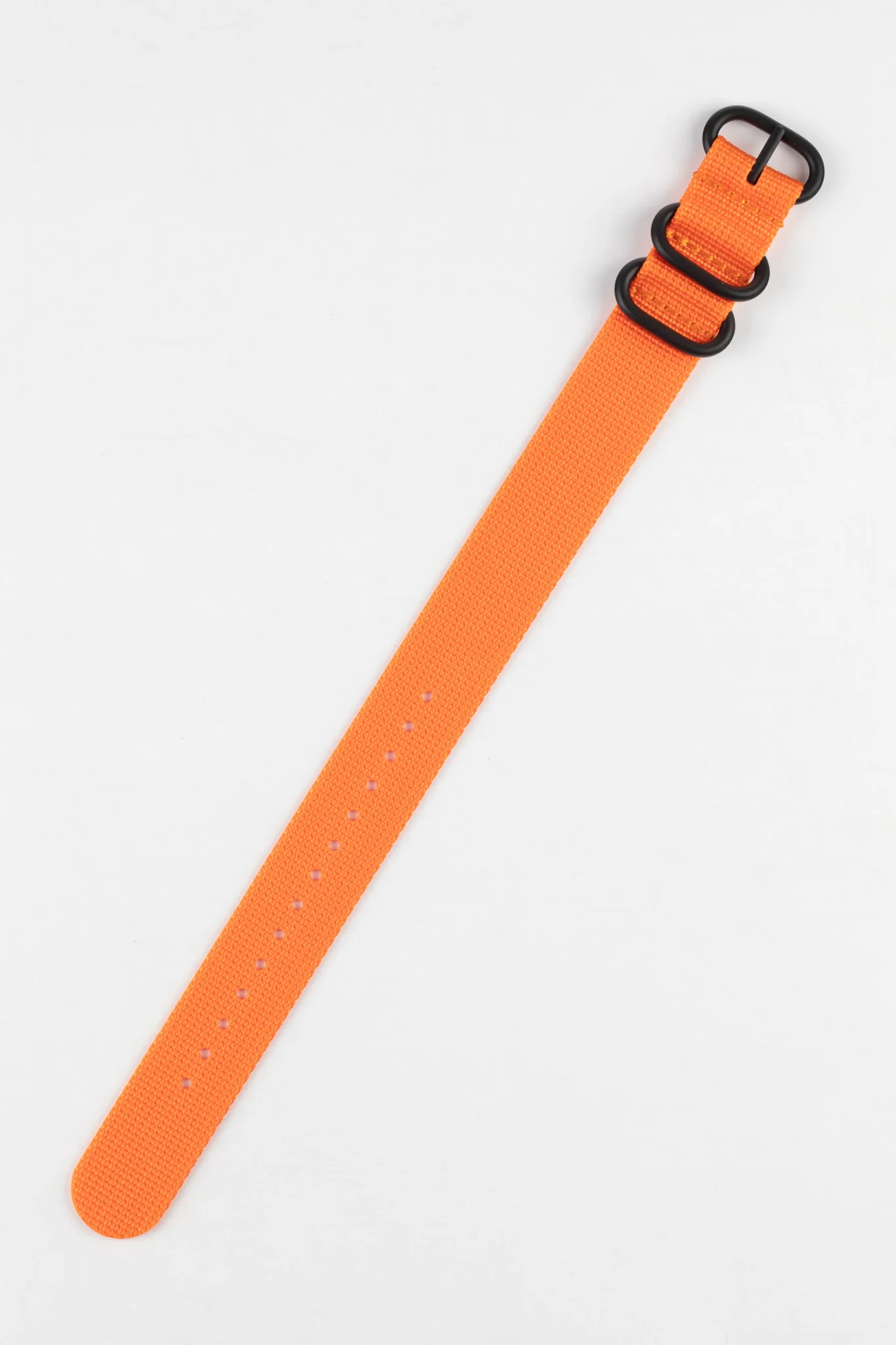 ZULU Nylon Watch Strap with 3 PVD Rings in ORANGE - Image 3
