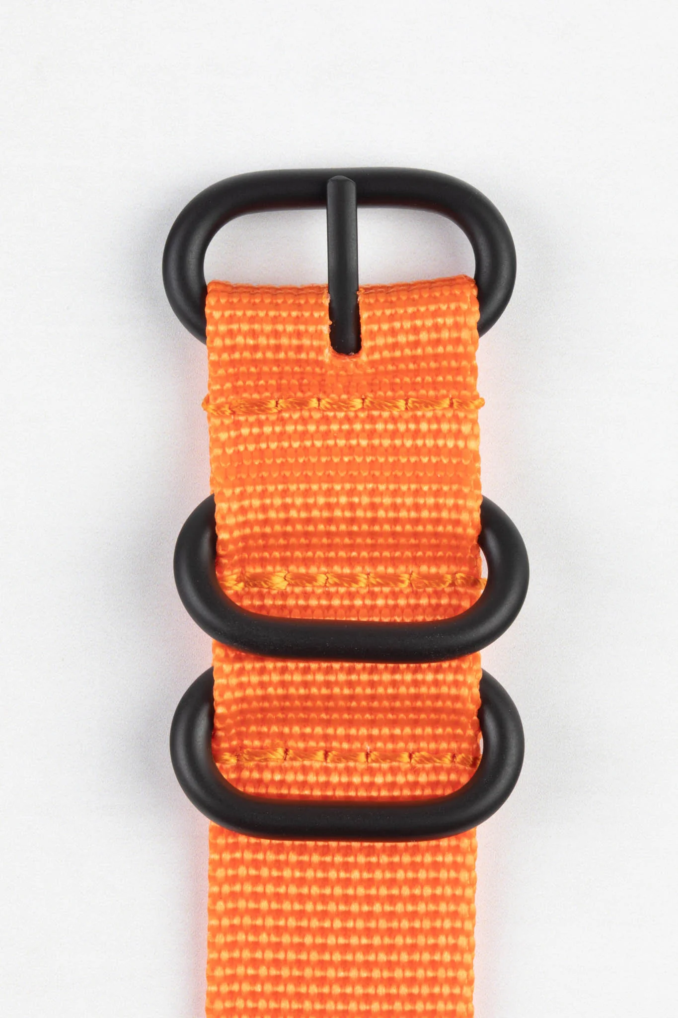 ZULU Nylon Watch Strap with 3 PVD Rings in ORANGE - Image 5