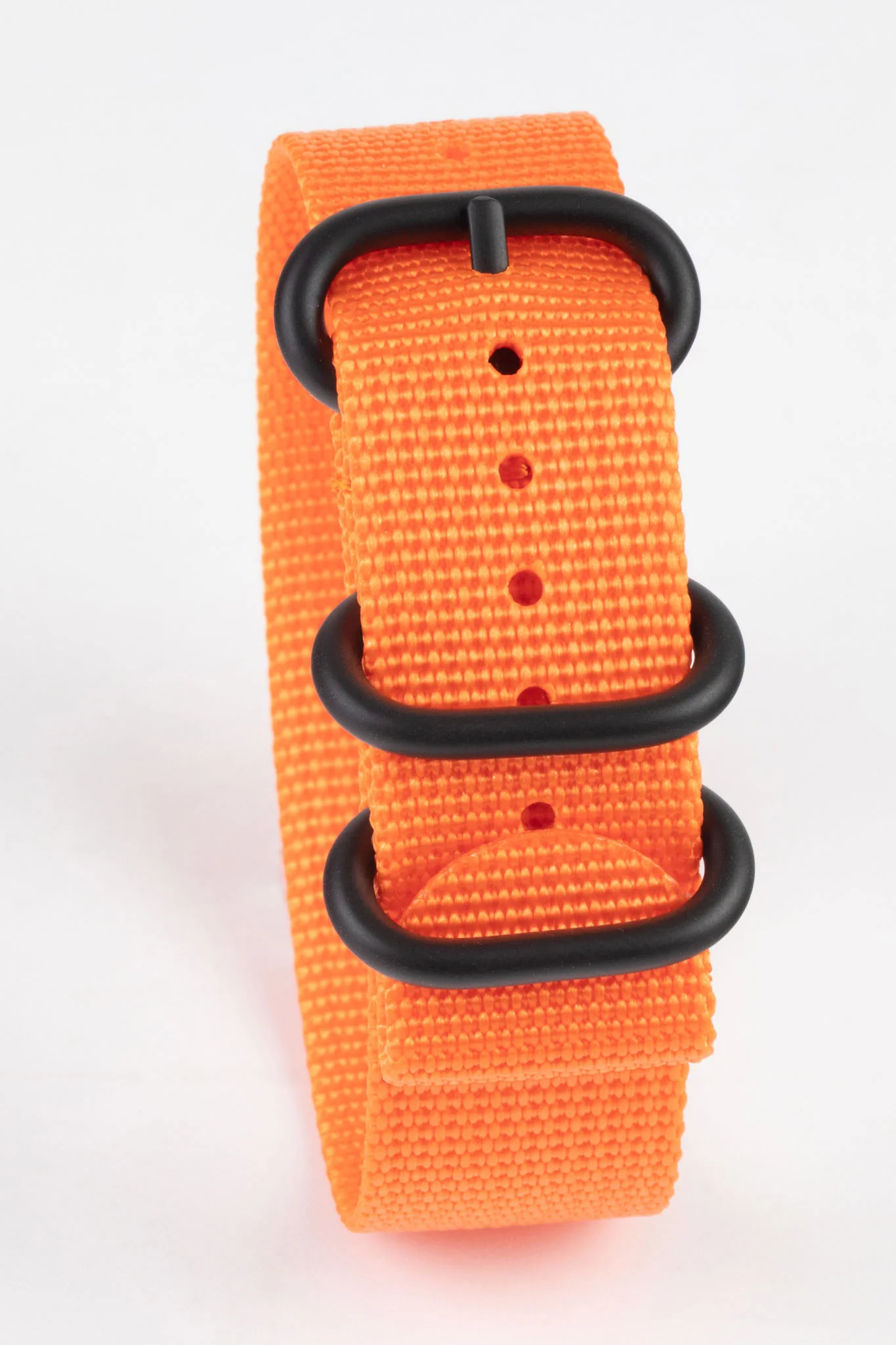 ZULU Nylon Watch Strap with 3 PVD Rings in ORANGE - Image 6