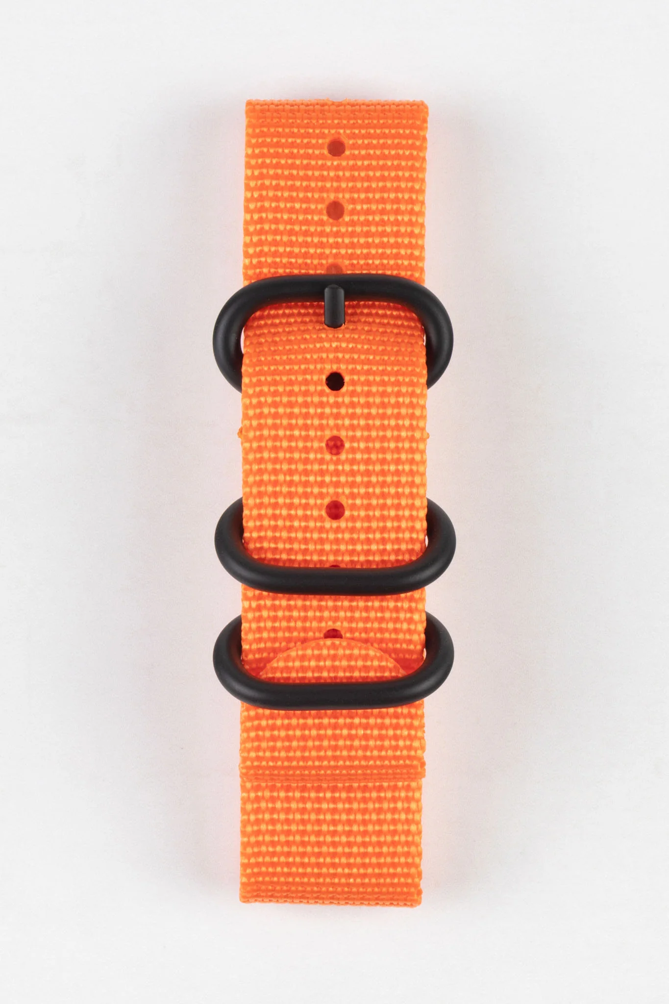 ZULU Nylon Watch Strap with 3 PVD Rings in ORANGE - Image 8
