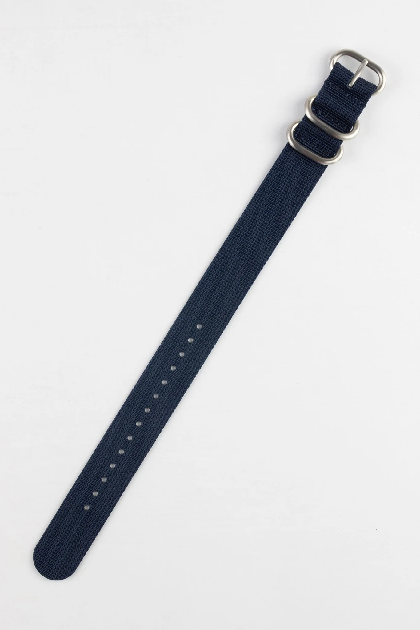 ZULU Nylon Watch Strap with 3 Steel Rings in DARK BLUE - Image 3