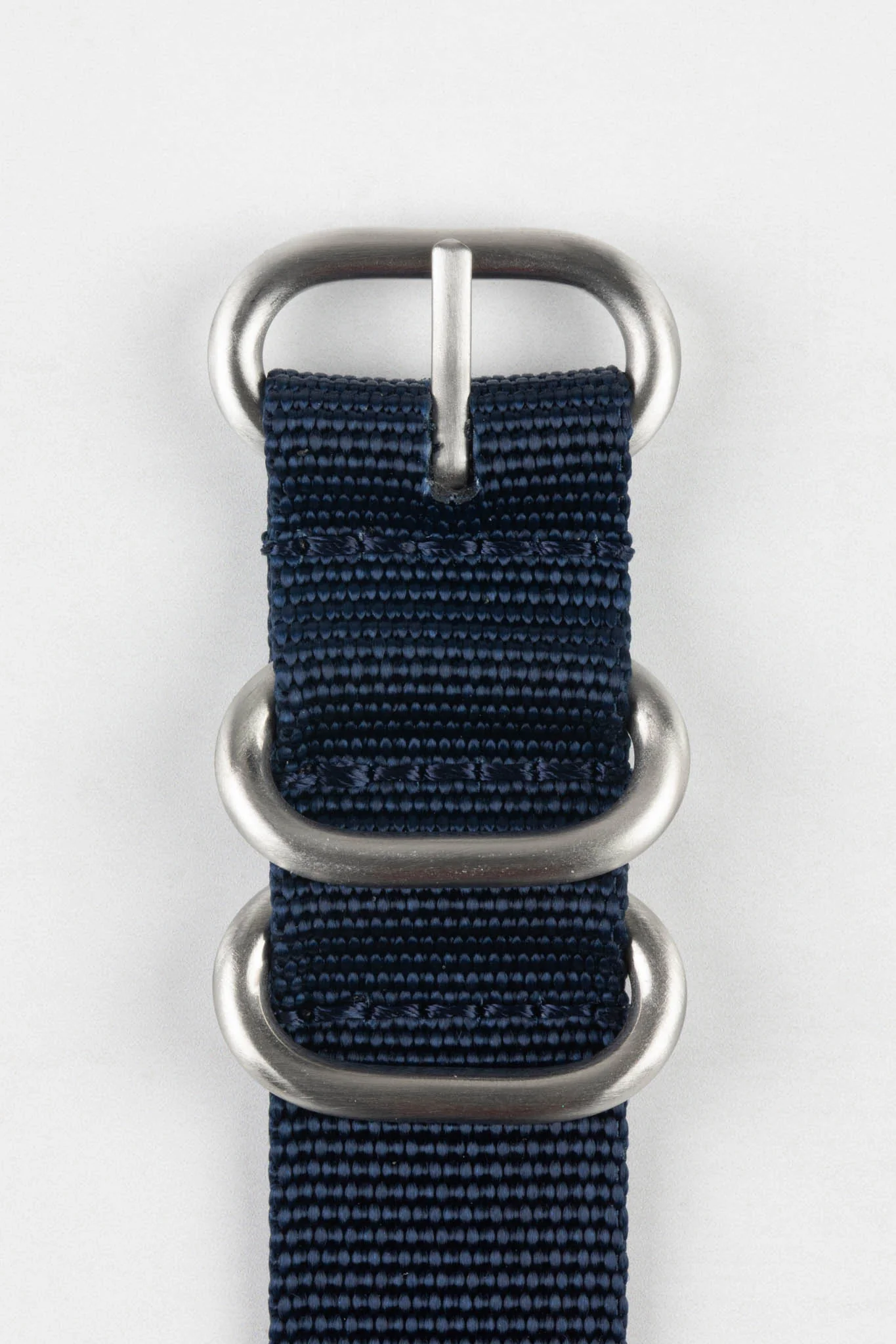 ZULU Nylon Watch Strap with 3 Steel Rings in DARK BLUE - Image 4