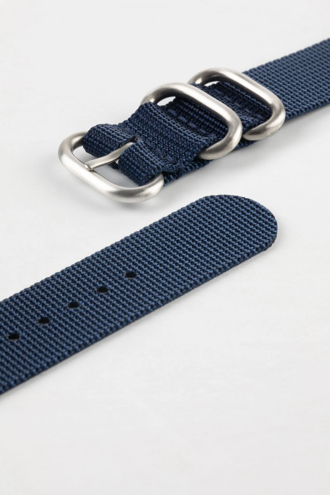 ZULU Nylon Watch Strap with 3 Steel Rings in DARK BLUE - Image 7