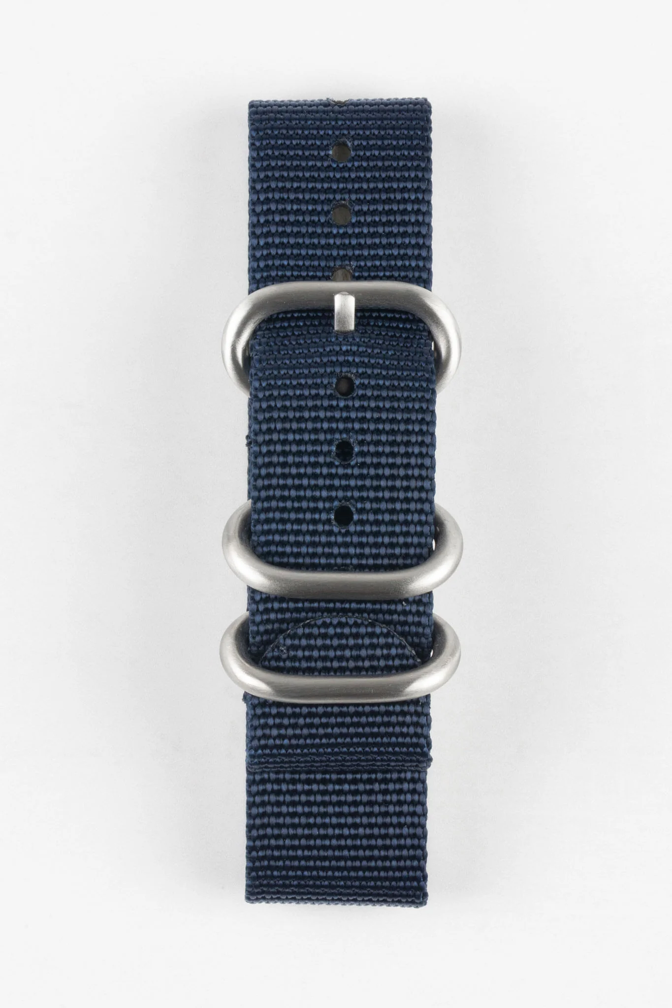 ZULU Nylon Watch Strap with 3 Steel Rings in DARK BLUE - Image 8